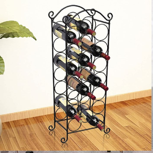 Porte-bouteilles mural moderne en métal pour 5 bouteilles. Design minimaliste en fer disponible à prix de gros. - Product Image 2