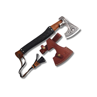 Hacha vikinga de alta calidad, hoja de acero al carbono Tomahawk hecha a mano personalizada, hacha de Camping con mango envuelto en cuero