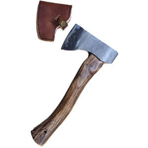 Hacha de caza de Damasco profesional con servicio OEM ODM de alta calidad personalizada al por mayor, hacha de acero al carbono hecha a mano con Funda de cuero - Product Image 2