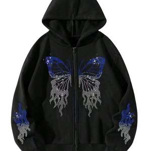 Sweat à capuche pour homme à manches longues avec strass, en molleton 100% coton respirant, de haute qualité, durable et à prix raisonnable pour l'hiver - Product Image 1