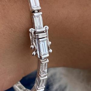 Top Seller IGI Certified <b>Baguette</b> VVS Lab Grown Diamond Gold Plated 925 Sterling Silver <b>Bracelet</b> Fine Fashion Luxury Jewelry - Product Image 3