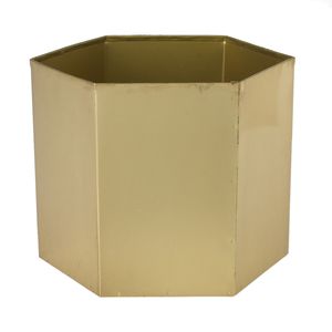 Centro de Mesa Hexagonal de Metal con Forma de Florero y Tazón en Acabado Dorado, Floreros y Tazones Brillantes para Bodas - Product Image 1