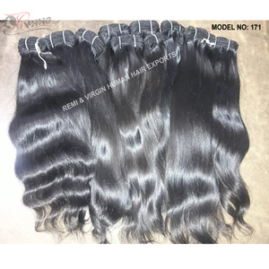 Cheveux indiens bruts directement de l'Inde Extensions de cheveux ondulés naturels Mèches de cheveux humains vierges Remy bon marché non traitées - Product Image 4