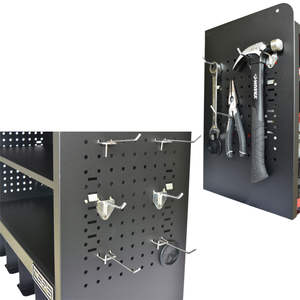 Hot Sale Black <b>Metal</b> Wall Mounted <b>Peg</b> Board with 125 kg Capacity Custom Steel Tool Cabinet for Home Storage Accessories Included - Product Image 2