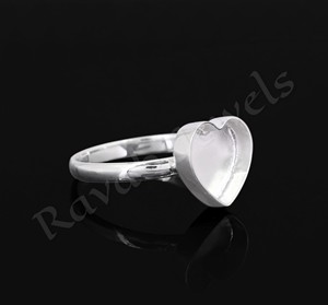 925แหวนเงินสเตอร์ลิงรูปหัวใจสีเงินแท้8x8มม. เป็นของชำร่วยสำหรับเรซิ่นและขี้เถ้าทำงานนมแม่ DIY - Product Image 2