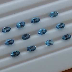 100% naturel pour topaze bleue suisse pierre en vrac à facettes décembre pierre de naissance guérison ovale fantaisie 3mm pour la fabrication de bijoux Options OEM - Product Image 5