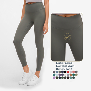 Venta al por mayor de alta cintura Yoga Leggings señoras Fitness transpirable gimnasio estiramiento desgaste sólido patrón de talla grande mallas de las mujeres - Product Image 1