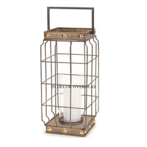 Excelente calidad Metal chapado en oro y vidrio transparente hecho diseñador único hogar decorativo linternas relámpago accesorios suministros - Product Image 3