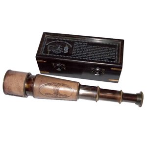 Étui en cuir en métal laiton antique télescope qualité jumelles Vintage Marine victorienne pour la décoration intérieure jumelles de bonne qualité - Product Image 1