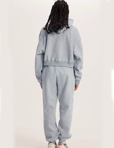 OEM Best Quality Winter Streetwear Oversized <b>Zip</b>-<b>Up</b> Hoodie Pleated Two-Piece Reversible Eco-Friendly Tracksuit Sweat Suit Set - Product Image 5