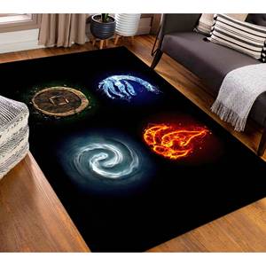 Tapis imprimé géométrique, décoration de bureau moderne, design élémentaire terrestre, cadeau personnalisé pour intérieur, tapis fin non tissé - Product Image 5