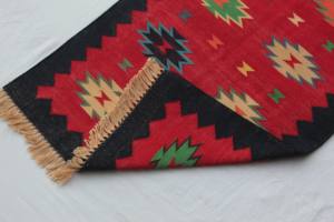 Tapis fait main en coton de style bohème pour salon et chambre à coucher vendeur indien - Product Image 4