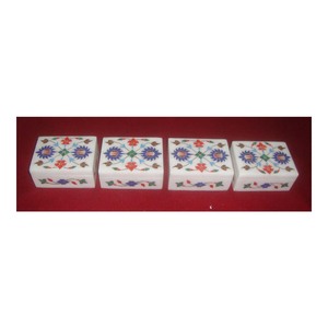 Natural Pure Double Shinning <b>White</b> Makrana Marble Inlaid <b>Box</b> For Home Decoration And Business <b>Gifts</b> Purpose - Product Image 1
