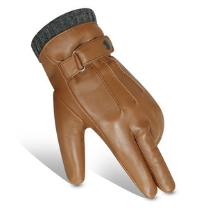 Guantes de Cuero con Cierre de Cremallera de Alta Calidad con Diseño de Logotipo Personalizable, Transpirables, Térmicos para Invierno, para Viajes, Uso Diario Informal - Product Image 2
