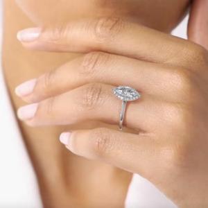 10k Marquise Lab Grown Diamond Ring 4x8mm Lab Créé Diamant Bijoux F Couleur VS1 Pour La Fabrication De Bijoux Bague De Fiançailles pour elle - Product Image 6