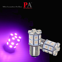 Ampoule LED PA-HYUGA 1157 BAY15D 5050 20SMD 12V 24V pour clignotants, lumières violettes, aluminium, 360 degrés, camion, moto, bateau, 2,3W