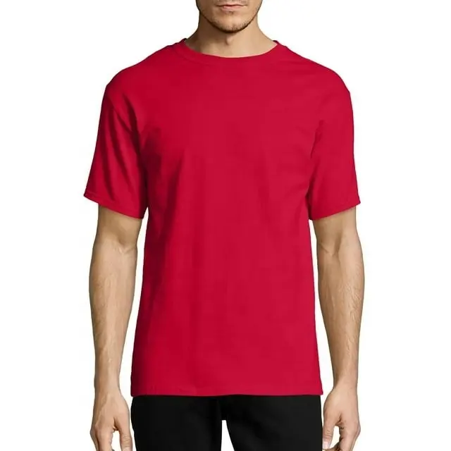 Kaus pria kelas berat warna grosir kaus katun Solid merek Fashion jalanan pria T-shirt ukuran besar ringan desain