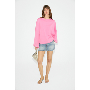 Blusa de Mujer ETHIQUET LEYKIM con Cuello Barco y Mangas Abullonadas en Tela Suave y Elástica - Product Image 5