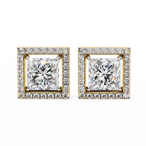 Pendientes Geométricos de Oro Rosa de 18K con Corte Princesa y Diamante Cultivado en Laboratorio (Certificado IGI) - Product Image 5