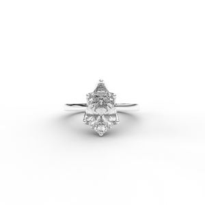 IGI Certified Pear Cut Lab Grown Diamond Solitaire Engagement & Wedding <b>Ring</b> in 14K Yellow / White And Rose Gold - Product Image 6