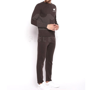 OEM Men's Long Sleeve Sweat Suit 100% Cotton High Quality Customized Solid Pattern Plus Size Lightweight Breathable Winter - Product Image 2