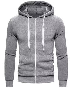 Sweat à capuche zippé ample personnalisé pour homme, automne-hiver, tricoté, écologique, respirant, rembourré, en coton et bambou, taille 3XL - Product Image 2