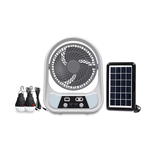 Ventilateur de table portable <span class=keywords><strong>TK</strong></span> & AMZ en promotion, 6/8 pouces, avec lumière LED, recharge solaire AC/DC, 110V/220V, rechargeable pour usage domestique et extérieur - Product Image 5
