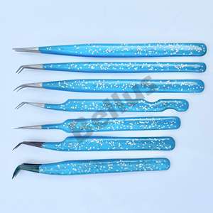 Pince à cils à pointe en fibre de marque privée 45 75 degrés - Product Image 1