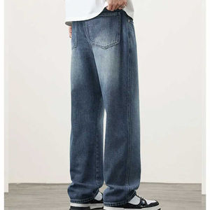 Best Selling Regular Fit Mid <b>Waist</b> Men's Straight Denim <b>Jeans</b> Casual <b>High</b> Street Style Pakistan - Product Image 6