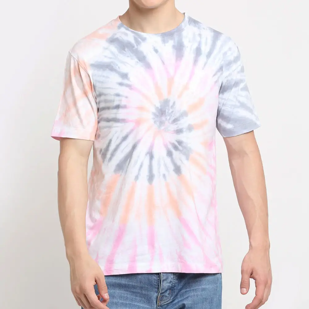 Unisex Wholesale Custom Logo Tie Dye T-Shirt Personalized Tie Die Dyed T Shirt 100% Cotton Made