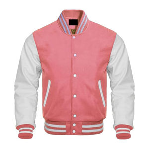 Customizable Men's College Varsity Bomber Jacket High Quality with Leather Sleeves 5XL Baseball Letterman OEM for Spring - Product Image 1
