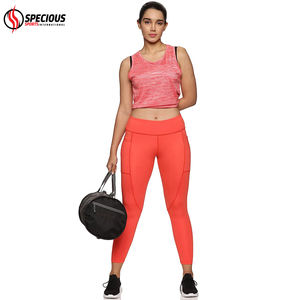 High Waist <b>Women's</b> Yoga <b>Leggings</b> Solid <b>Red</b> Knitted Training Sports Fitness Workout Embossed Design Running Four-Way Stretch - Product Image 4