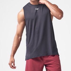 Logo personnalisé de haute qualité hommes Muscle débardeur respirant 100% coton tricoté entraînement Gym Stringer décontracté Fitness Design - Product Image 1