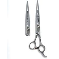 Ciseaux de barbier professionnels Juntetsu Mastersmith Cobalt courbés de 7 pouces, légers et tranchants, en acier inoxydable japonais 440C