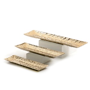 Metal Rectangle Tray with Handles Gold Plated Aluminium Coffee Serving Tray for Hotels and Restaurant Decoration - Product Image 5