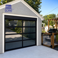 Puerta seccional automática de garaje de aluminio y vidrio con paneles aislados, para villas y proyectos residenciales