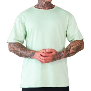 Camiseta Deportiva de Manga Corta para Hombre, Lisa, Teñida, 100% Algodón, Ecológica, Transpirable, de Secado Rápido, con Logotipo Personalizado, en Blanco, para Entrenamiento en el Gimnasio, Gran Venta - Product Image 1