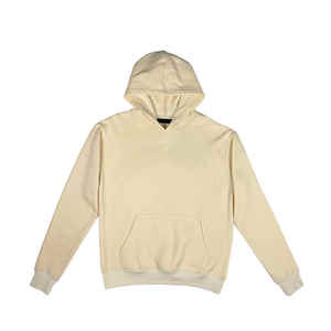 custom <b>Men's</b> Oversized Basic <b>Beige</b> <b>Hoodie</b> 100% Cotton Urban Streetwear Premium Quality for <b>hoodie</b> - Product Image 5