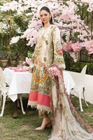 Ssumaira présente des robes Anarkali en soie Maria B imprimées, en trois pièces, avec un dupatta, de haute qualité, luxueuses, pour les occasions formelles et les fêtes.