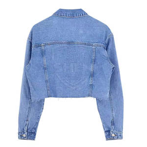 Veste en jean courte pour femmes fabriquée par des professionnels, vente en gros, vêtements décontractés, usage extérieur, veste en jean courte pour femmes - Product Image 2