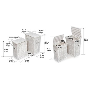 Set of 2 <b>Rectangular</b> White Rattan <b>Baskets</b> Handmade <b>Storage</b> <b>Basket</b> Wholesale eco-friendly Made in Viet Nam - Product Image 2
