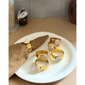 Anneau de serviette de forme ronde de conception unique porte-mouchoir anneau de serviette en nacre en métal de qualité supérieure pour l'usage de bureau de restaurant - Product Image 4