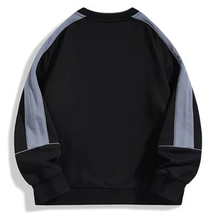 เสื้อสเวตเตอร์คอกลมผ้าฝ้ายสำหรับผู้ชายดีไซน์แบบสั่งตัดมาใหม่ผ้าโพลีเอสเตอร์/ ผ้าฝ้ายสีพื้นสำหรับฤดูใบไม้ร่วง - Product Image 6