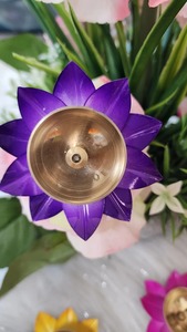 ดอกบัวออกแบบมือ Diya-จิตวิญญาณแสงสว่างสำหรับ Puja และการตกแต่งวัด Diya สำหรับ Diwali pooja และคืนของขวัญ - Product Image 4
