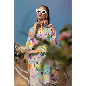 Vendedor superior diseño tradicional césped Salwar Kameez para damas uso informal ligero cómodo secado rápido todas las estaciones vestido de mujer - Product Image 3