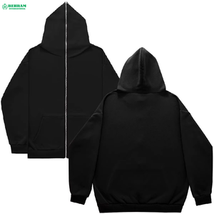 เสื้อฮู้ดดี้ซิปเต็มตัวผ้าคอตตอน 100% หนัก 450 GSM แบบเรียบ  พร้อมปักโลโก้ตามสั่ง  และเสื้อสเวตเชิ้ตแบบดิสเทรส - Product Image 6