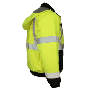 Safety Vest Construction Logo High Visibility Led Work Engineer <b>Jacket</b> Pockets Zipper Reflective Ronpex Unisex Needle Detection - Product Image 3