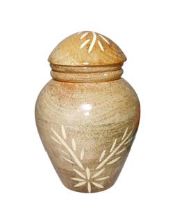 Urna Funeraria Artesanal de Madera de Mango con Tapa, Capacidad de 200 Pulgadas Cúbicas, Garantía de 3 Años - Recuerdo Decorativo para Cenizas de Adultos - Product Image 1