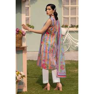 Traje de Chifón de 3 Piezas para Mujer, Sin Costuras, Transpirable, Estampado, con Bordado, Diseño Multi-Opción - Product Image 4