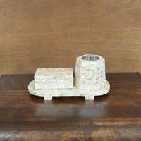 Brûleur d'encens en bois d'os de nacre, porte-encens écologique fait main de haute qualité, décoration d'intérieur, pots à bougies FAIZA CRAFT